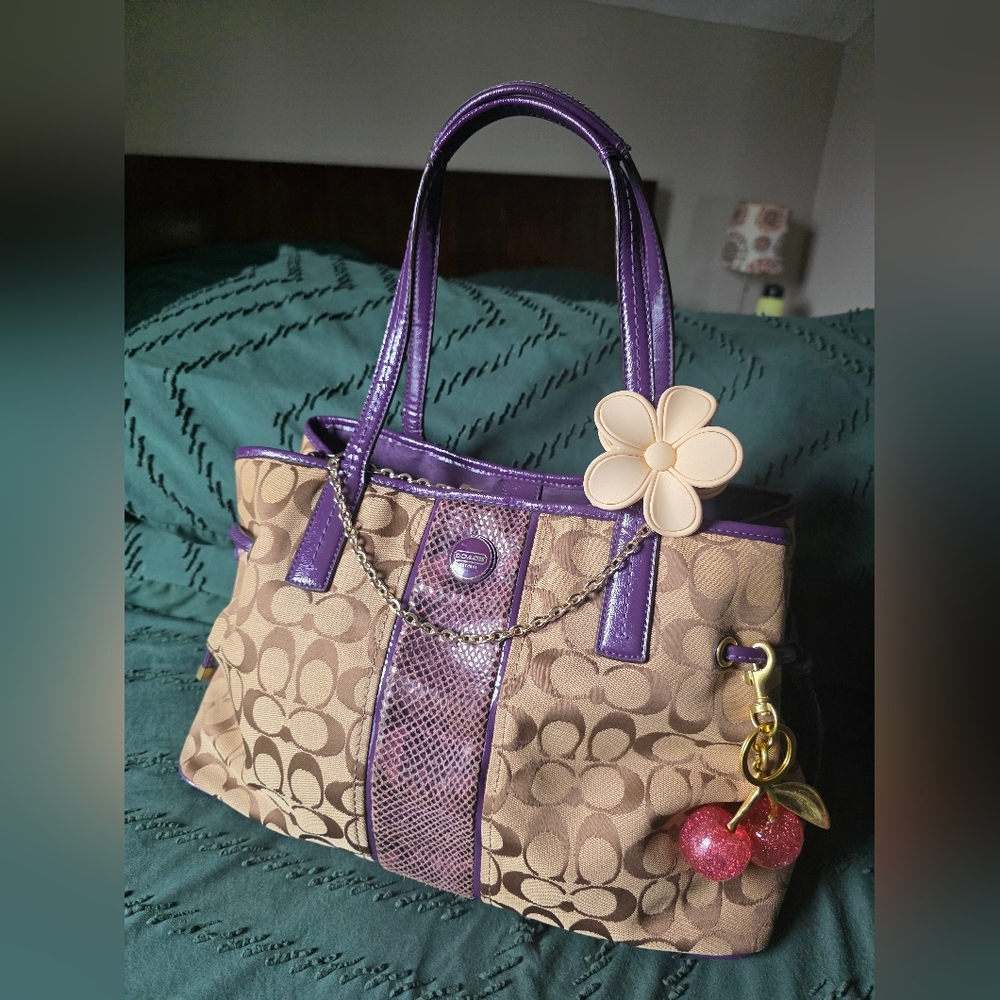 Coach Signature Python Print Carryall